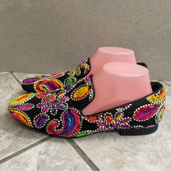 Giorgio Brutini Mens Loafers Shoes Multicolor Fabric Slip-On Paisley 7 New - Picture 14 of 14